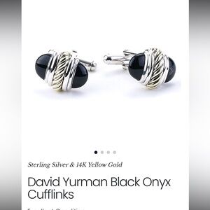 David Yurman Cable Cufflinks in 14K Yellow Gold/Sterling Silver